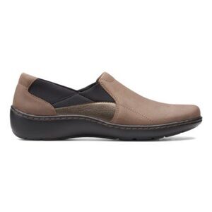 Clarks Tan and Black Loafers